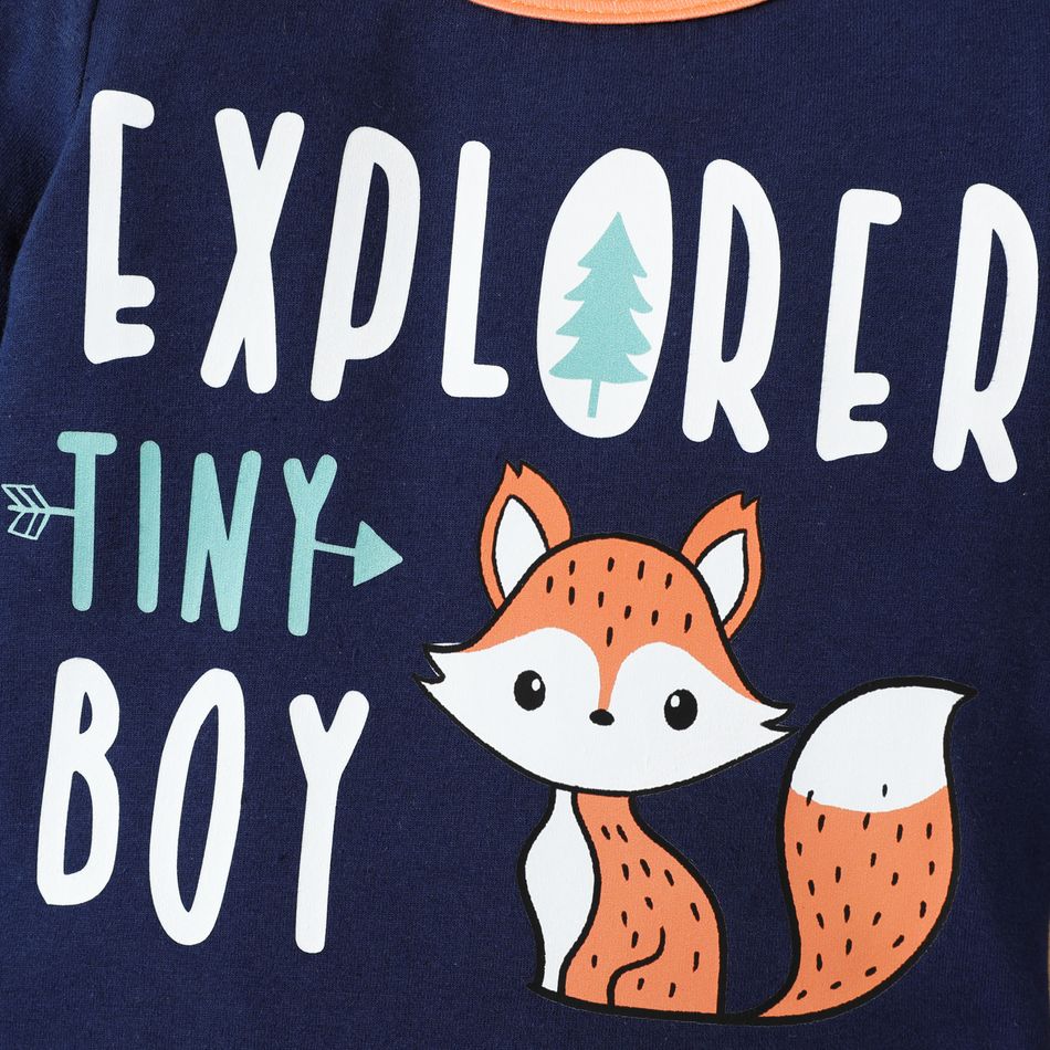 2-Pack Baby Boy 95% Cotton Long-sleeve Fox Graphic Rompers Set MultiColour big image 10