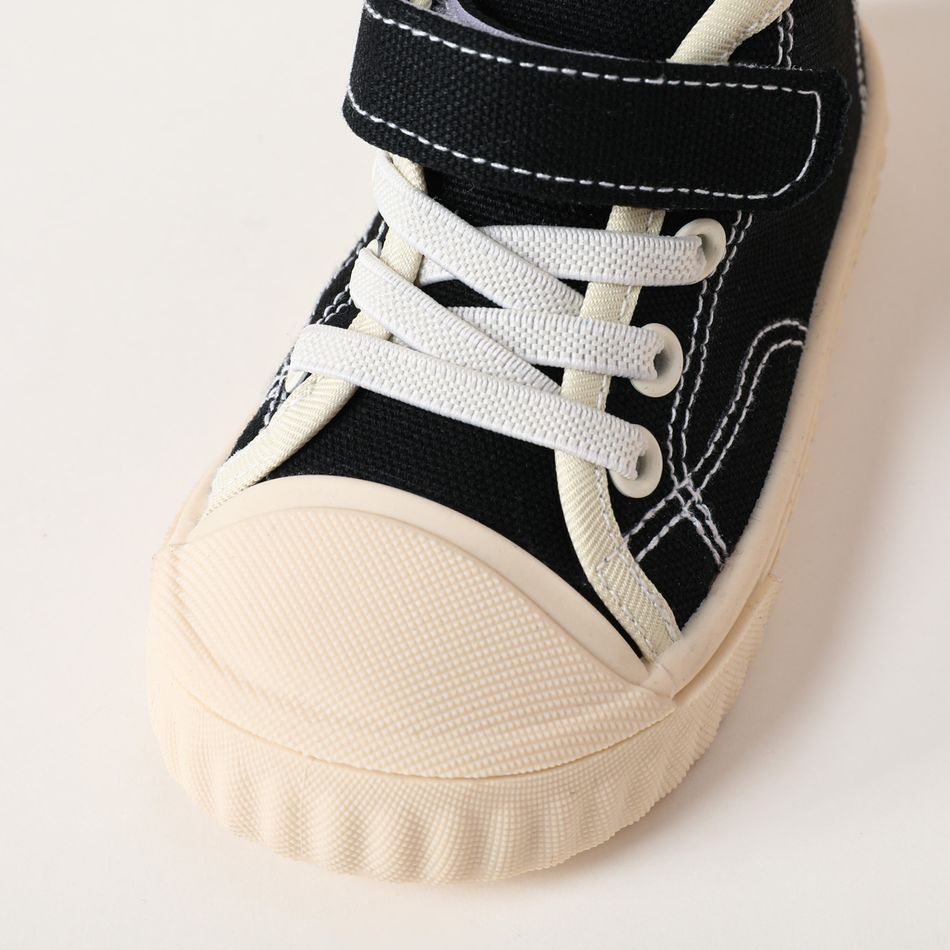 Toddler / Kid High Top Lace Up Velcro Canvas Shoes Black big image 4