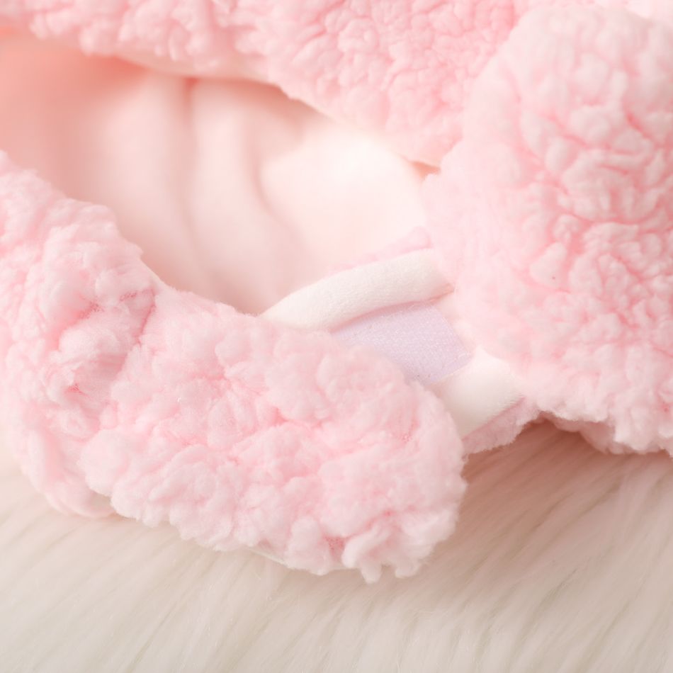 Baby Bunny Shape Plush Ear Protection Hat Light Pink big image 6