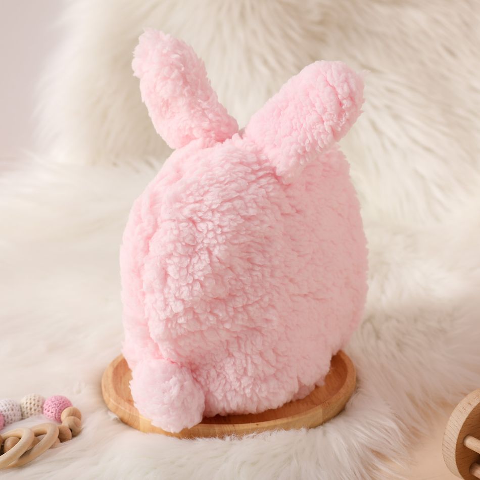 Baby Bunny Shape Plush Ear Protection Hat Light Pink big image 4