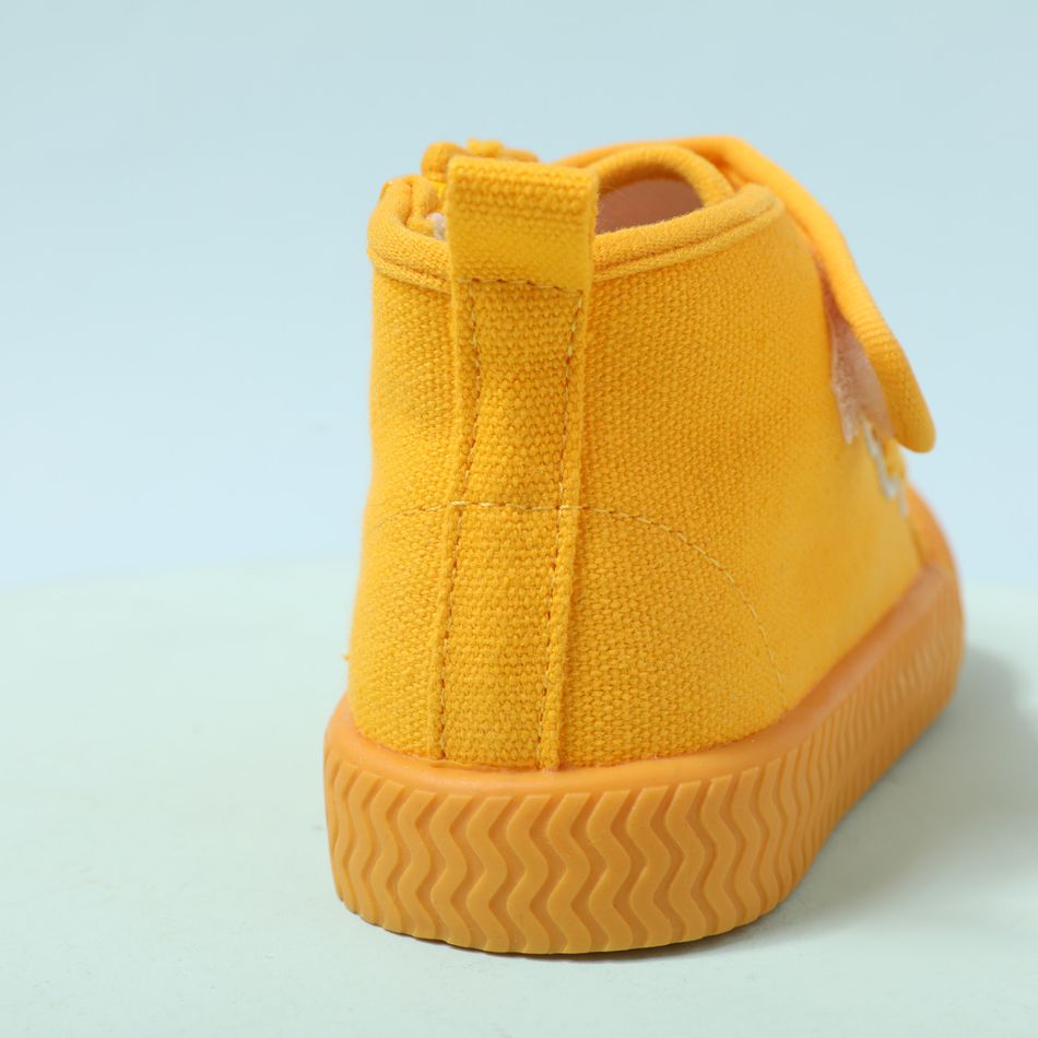Toddler / Kid Solid Velcro Closure Canvas Shoes Yellow big image 3