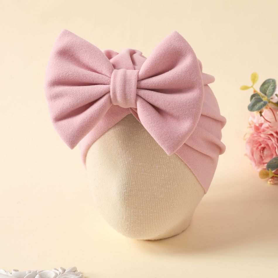 Bow Baby Turban Hat or Mom Headband (Not a set) Light Pink big image 5