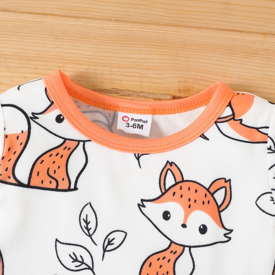 2-Pack Baby Boy 95% Cotton Long-sleeve Fox Graphic Rompers Set MultiColour big image 4