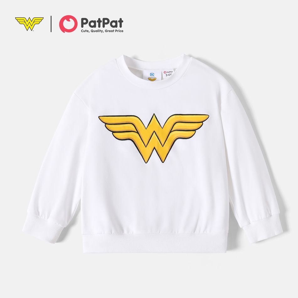 Justice League Kid Boy/Kid Girl Logo Print Pullover Sweatshirt White big image 1