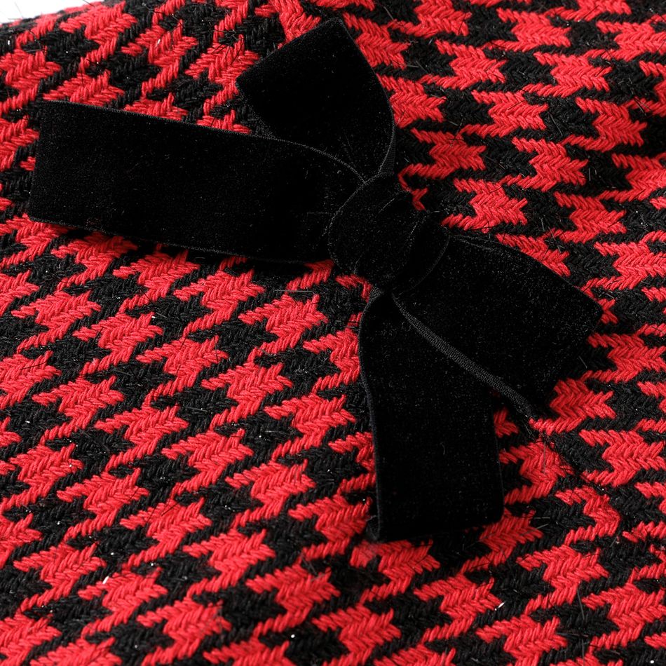 لول. مفاجئة! 2 قطعة طفل فتاة شخصية طباعة قميص من النوع الثقيل الأسود وتصميم Bowknot مجموعة تنورة houndstooth أسود big image 5