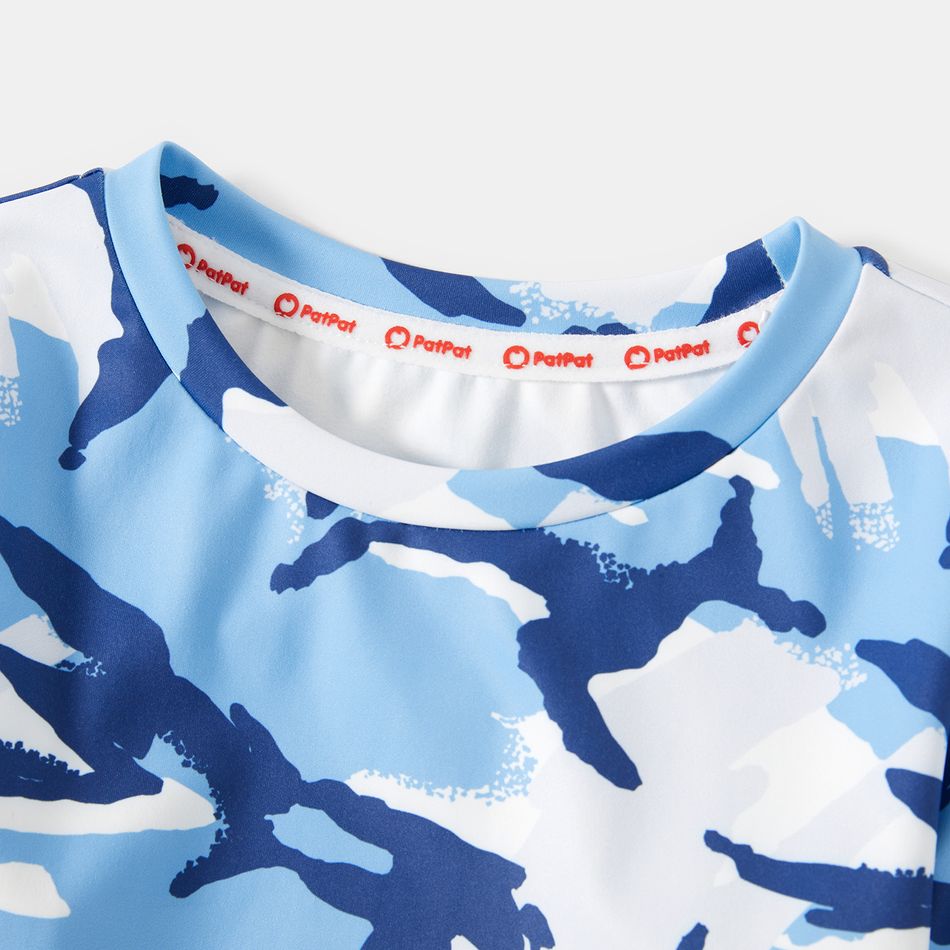 Activewear Toddler Boy Camouflage Print Splice Long-sleeve Tee Blue big image 3