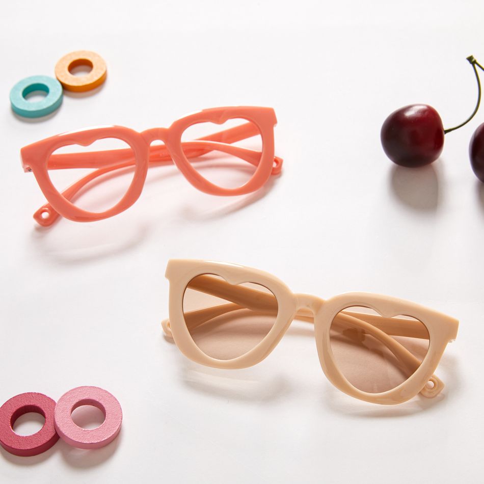 Toddler / Kid Fashion Heart Frame Decorative Glasses Beige big image 2