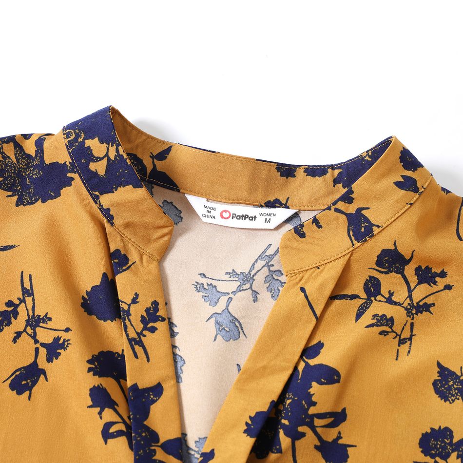 Nursing Fashion Floral Print Notched Neckline Short-sleeve Top Ginger big image 5