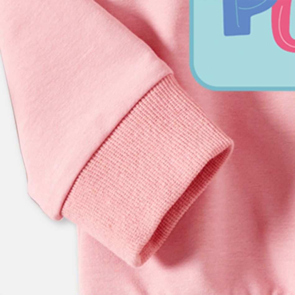Looney Tune Toddler Girl/Boy 100% Cotton Letter Print Pullover Sweatshirt Pink big image 5