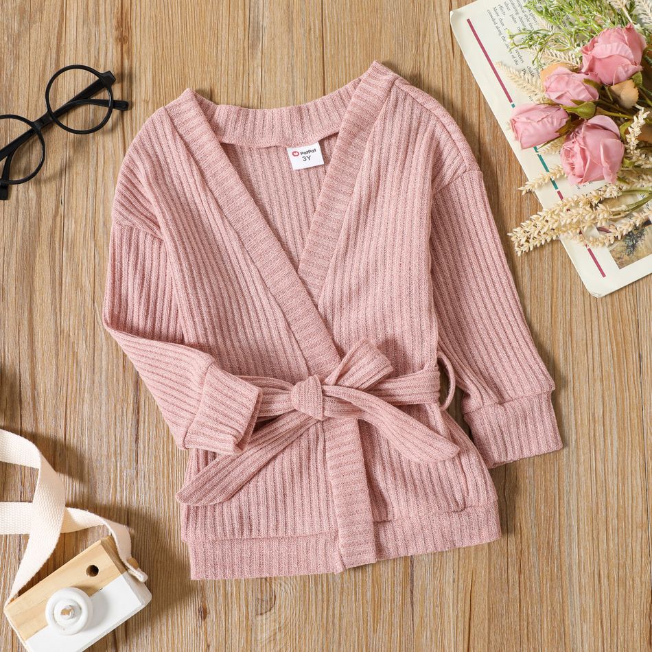 2 pièces Enfant en bas âge Fille À lacets Basique Manteau / Veste Rose big image 1