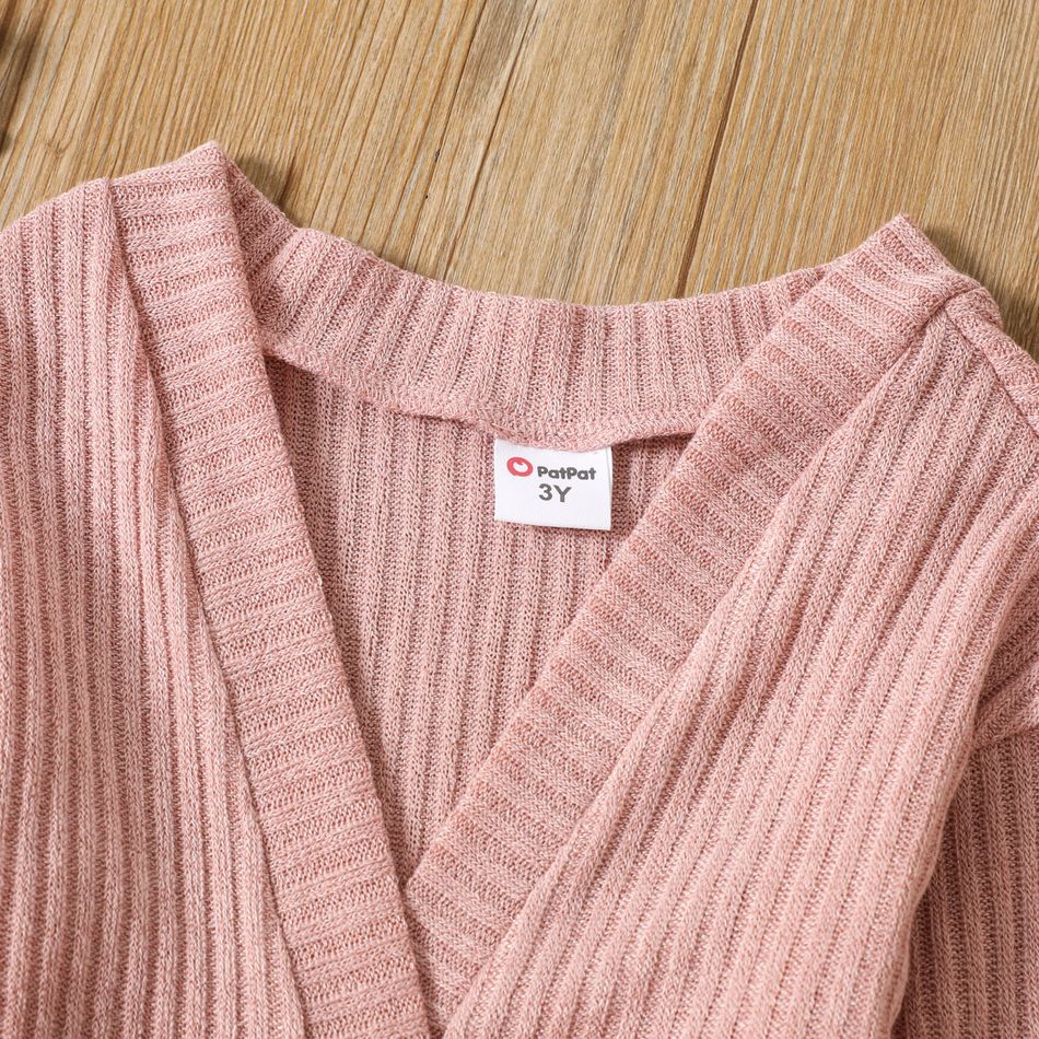 2 pièces Enfant en bas âge Fille À lacets Basique Manteau / Veste Rose big image 3