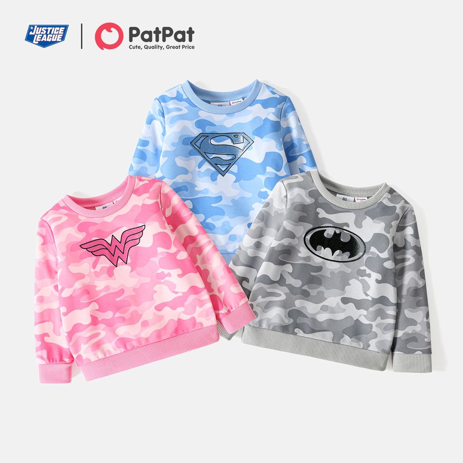 Justice League Toddler Girl/Boy Camouflage Print Pullover Sweatshirt Blue-