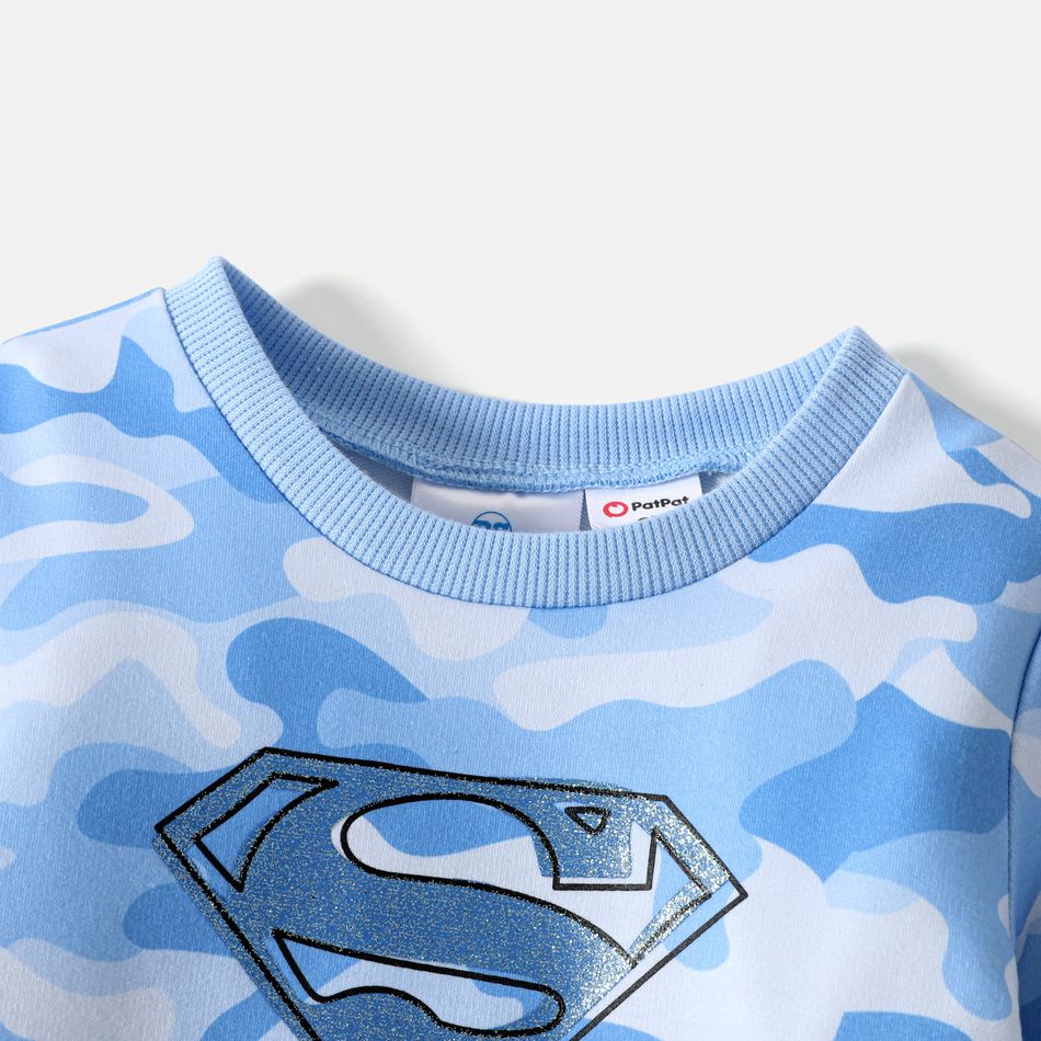 Justice League Toddler Girl/Boy Camouflage Print Pullover Sweatshirt Blue- big image 4