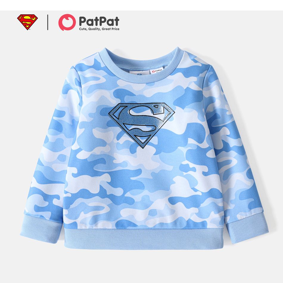 Justice League Toddler Girl/Boy Camouflage Print Pullover Sweatshirt Blue big image 1