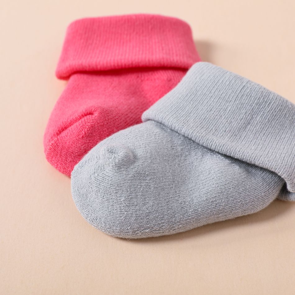 5-pairs Baby Simple Plain Cuff Socks Multi-color big image 4
