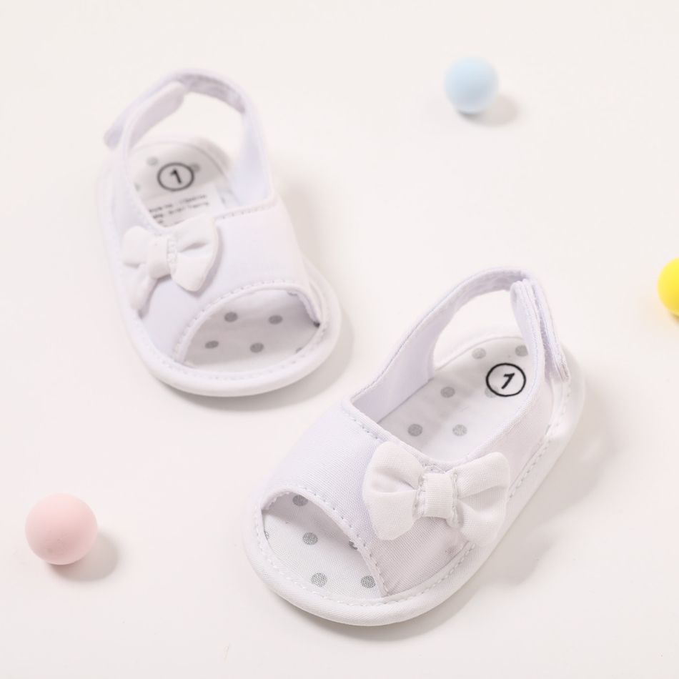 Baby / Toddler Girl Pretty Solid Bowknot Sandals White