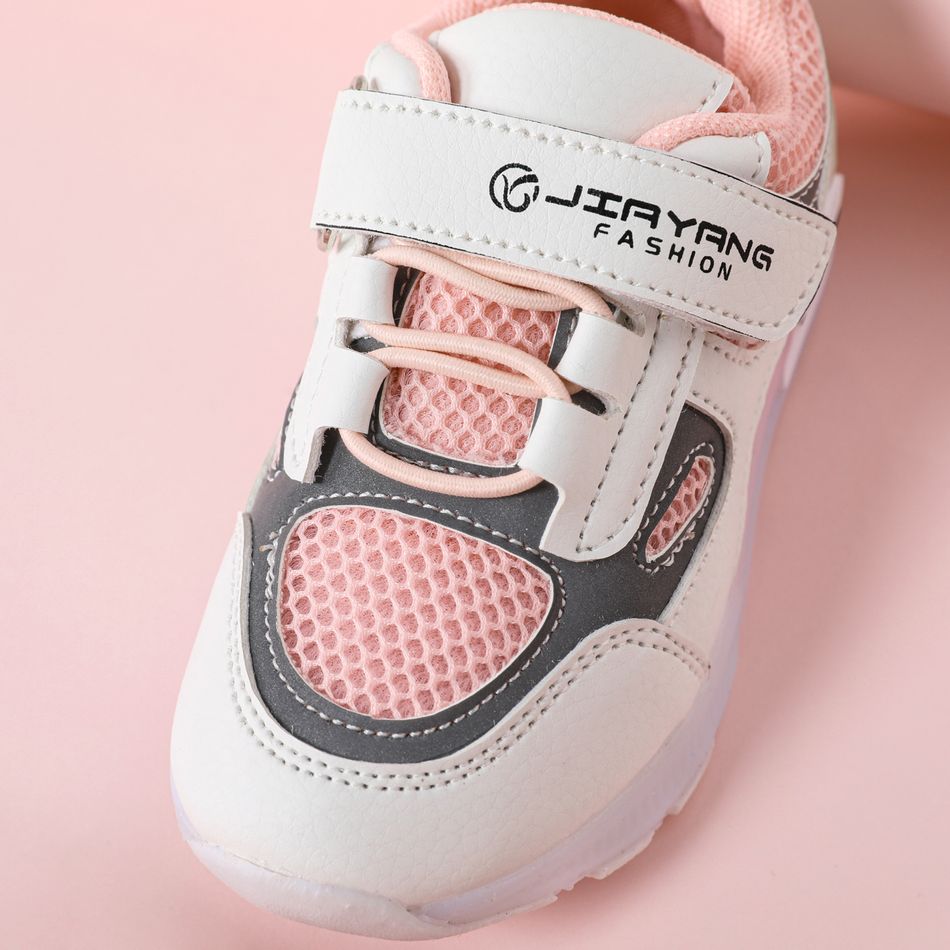 Toddler Pink Mesh Panel LED Sneakers Light Pink big image 4