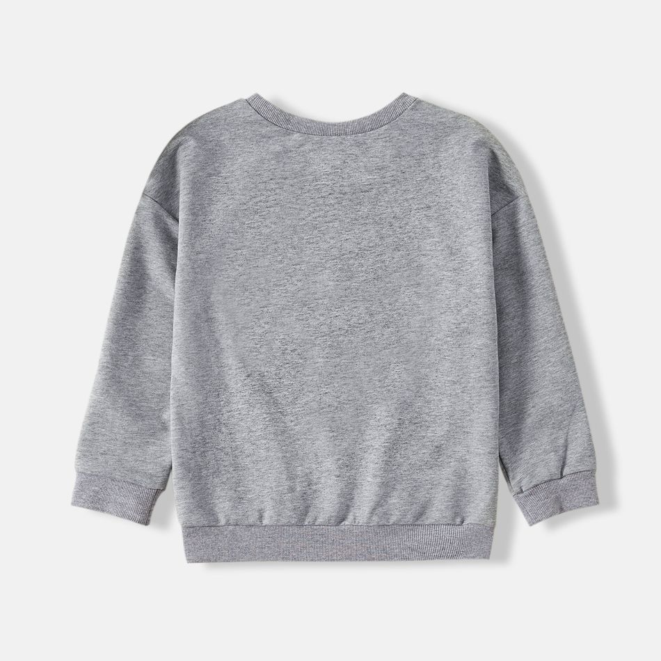 Tom and Jerry Kid Boy/Girl 100% Cotton Letter Print Hoodie Sweatshirt Grey big image 3