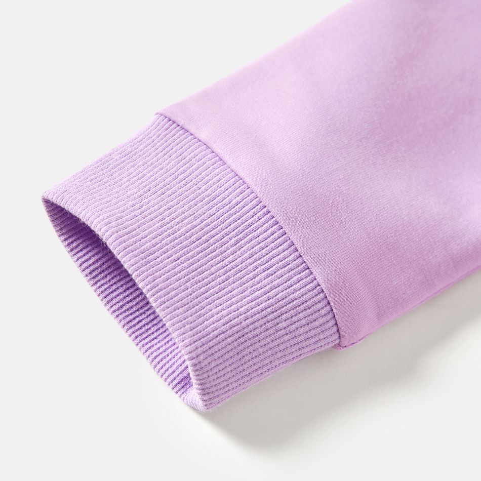 Harry Potter Toddler Girl 100% Cotton Letter Print Purple Sweatshirt Light Purple big image 5