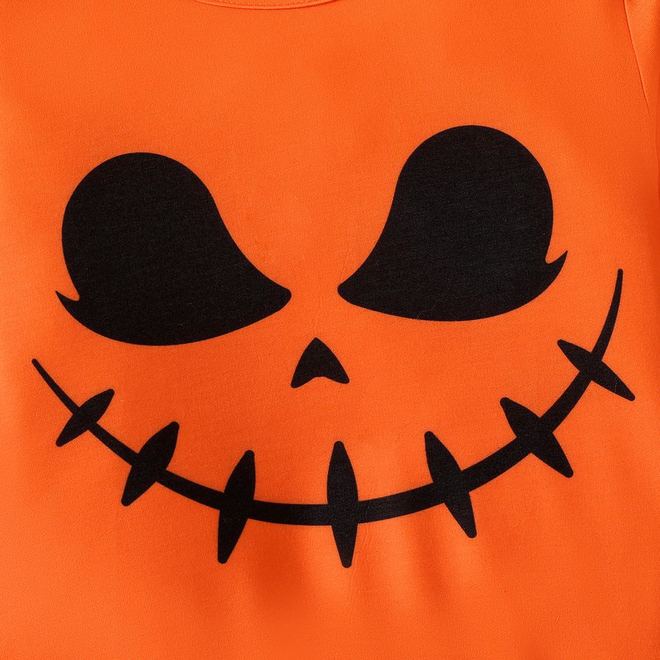 Kid Boy Halloween Graphic Print Pullover Sweatshirt Orange big image 3