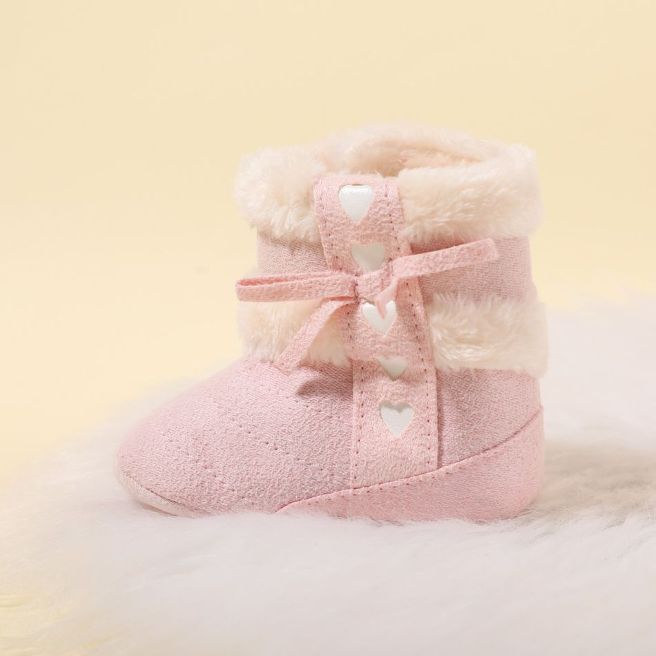 Baby / Toddler Pompom Decor Fleece-lining Prewalker Shoes Light Pink big image 3