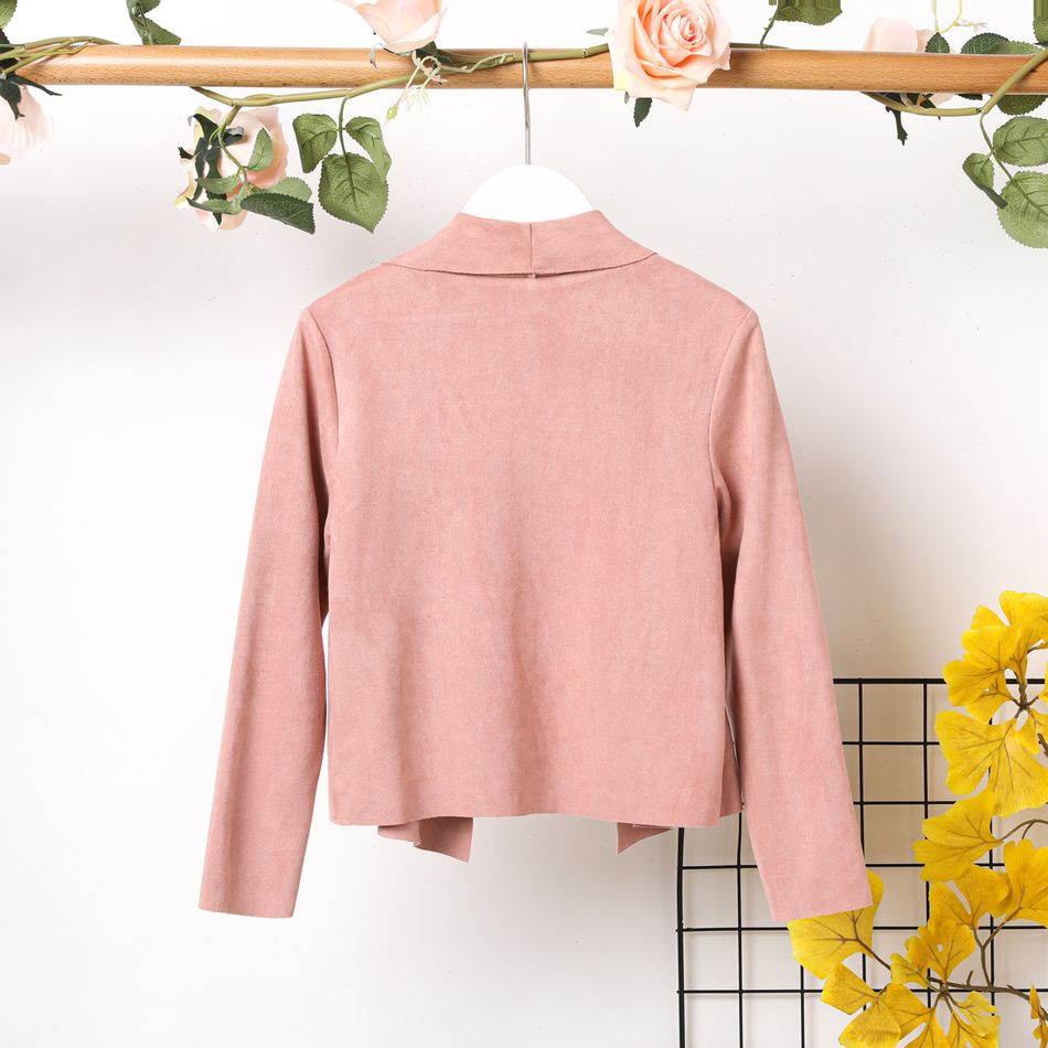 Criança Mulher Bainha/saia irregular Cor sólida Blusões e casacos Rosa Escuro big image 6