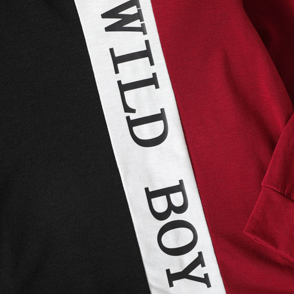 2 unidades Criança Conjuntos Homem Letras Costuras de tecido vermelho preto big image 3