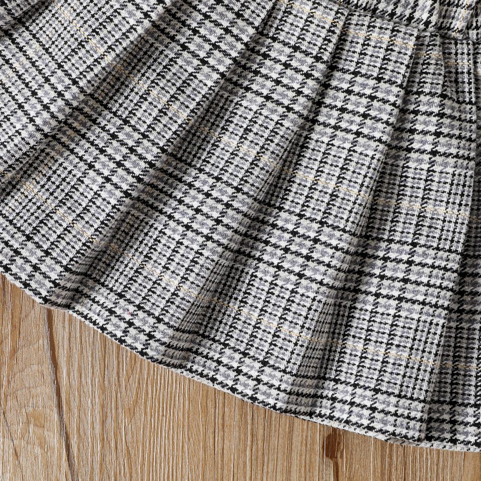 2 unidades Criança Mulher Costuras de tecido Elegante Fato saia e casaco Cinzento big image 4