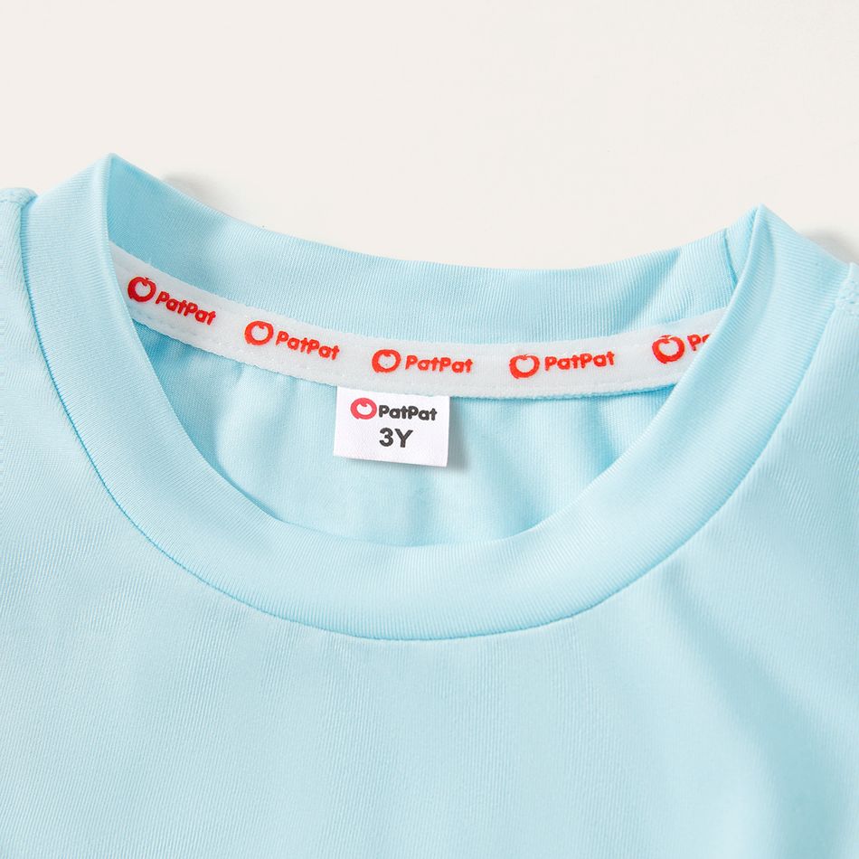 Activewear Toddler Girl Basic Solid Color Long-sleeve Tee Blue big image 4