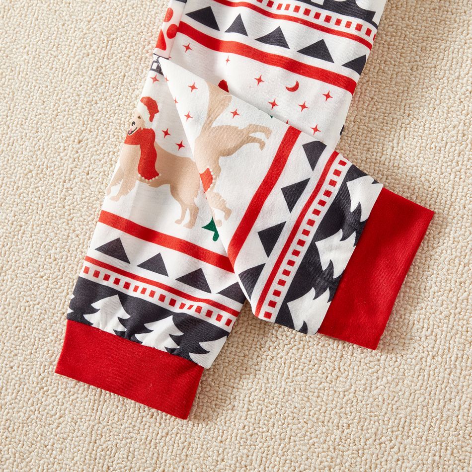 Christmas Family Matching Raglan-sleeve Dog & Letter Print Pajamas Sets (Flame Resistant) Multi-color big image 10