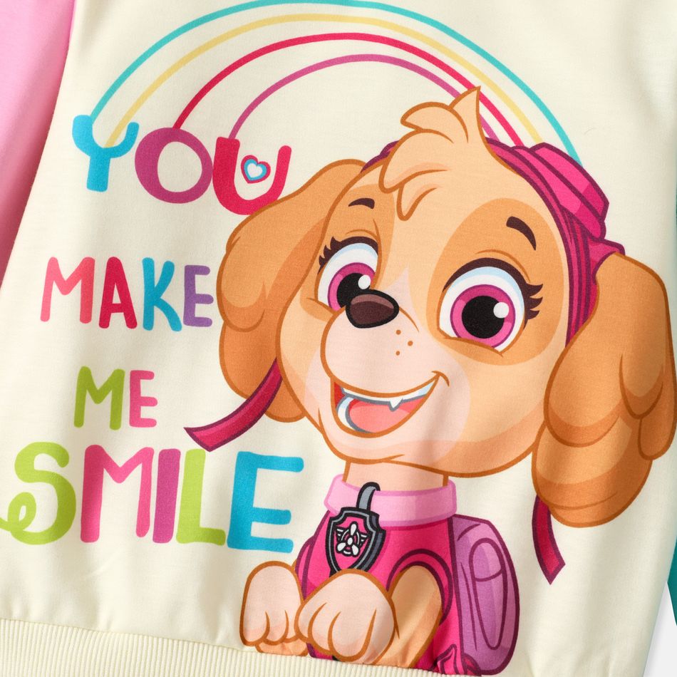 PAW Patrol Toddler Boy/Girl Character Print Colorblock Cotton Pullover Sweatshirt PinkGreen big image 2