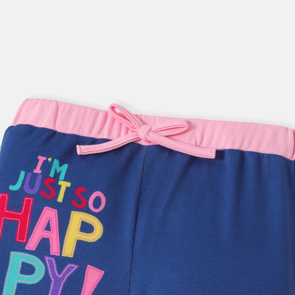 Peppa Pig Toddler Girl Letter Rainbow Print Bowknot Design Leggings Tibetanblue big image 3