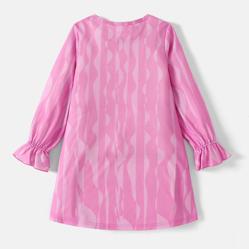 L.O.L. SURPRISE! Kid Girl Letter Print Long Ruffle-sleeve Pink Dress Pink big image 2