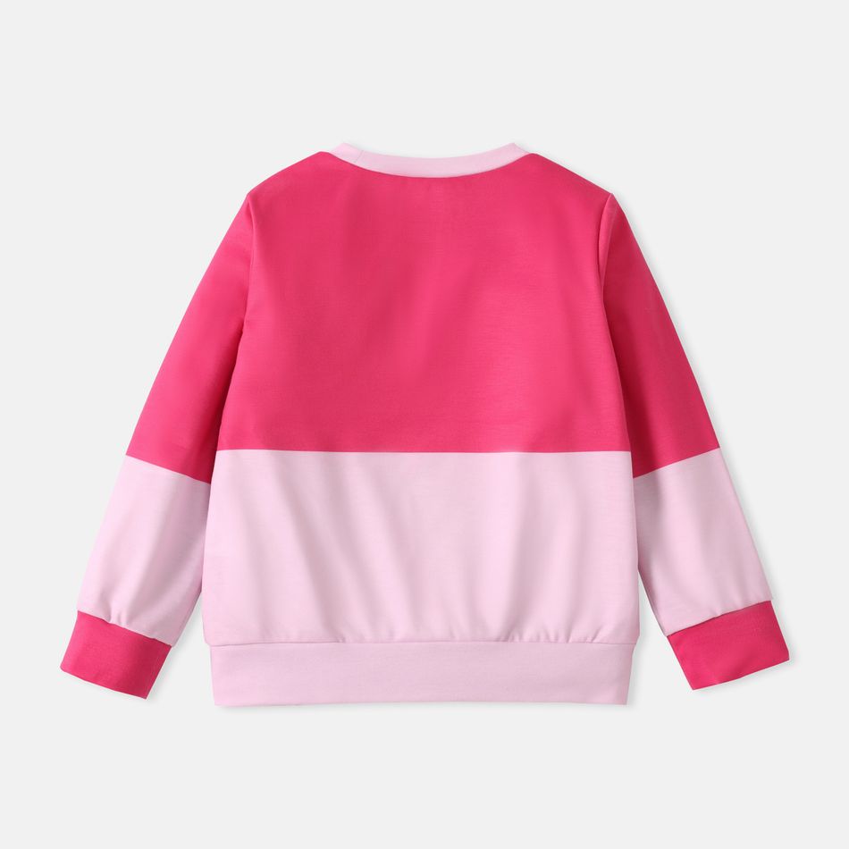 Peppa Pig Toddler Girl Star Print Colorblock Pullover Sweatshirt Pink big image 3