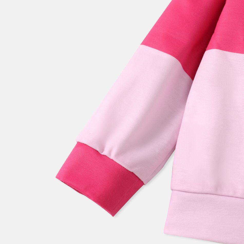 Peppa Pig Toddler Girl Star Print Colorblock Pullover Sweatshirt Pink big image 4