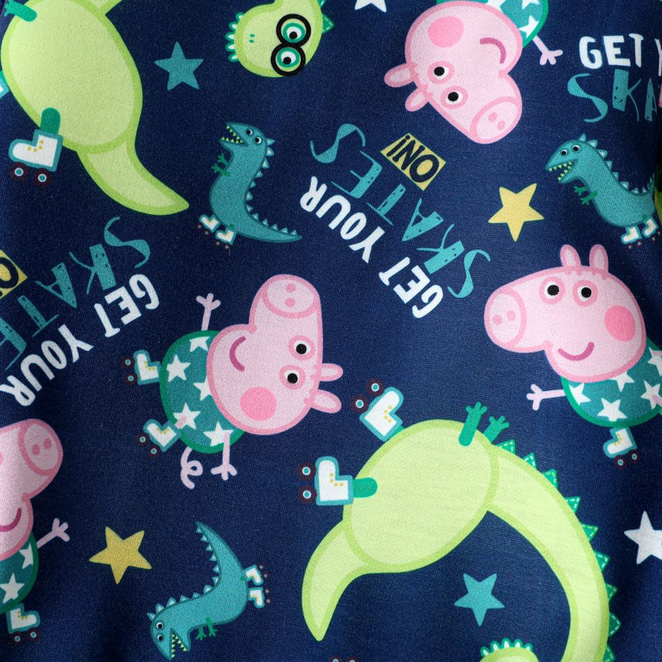 Peppa Pig 2pcs Toddler Boy Animal Print Sweatshirt and Dinosaur Spike Design Cotton Pants Set Colorful big image 4