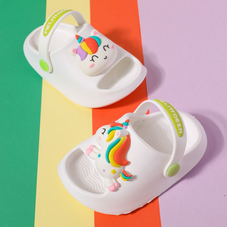 Toddler / Kid Unicorn Graphic Slippers White big image 2