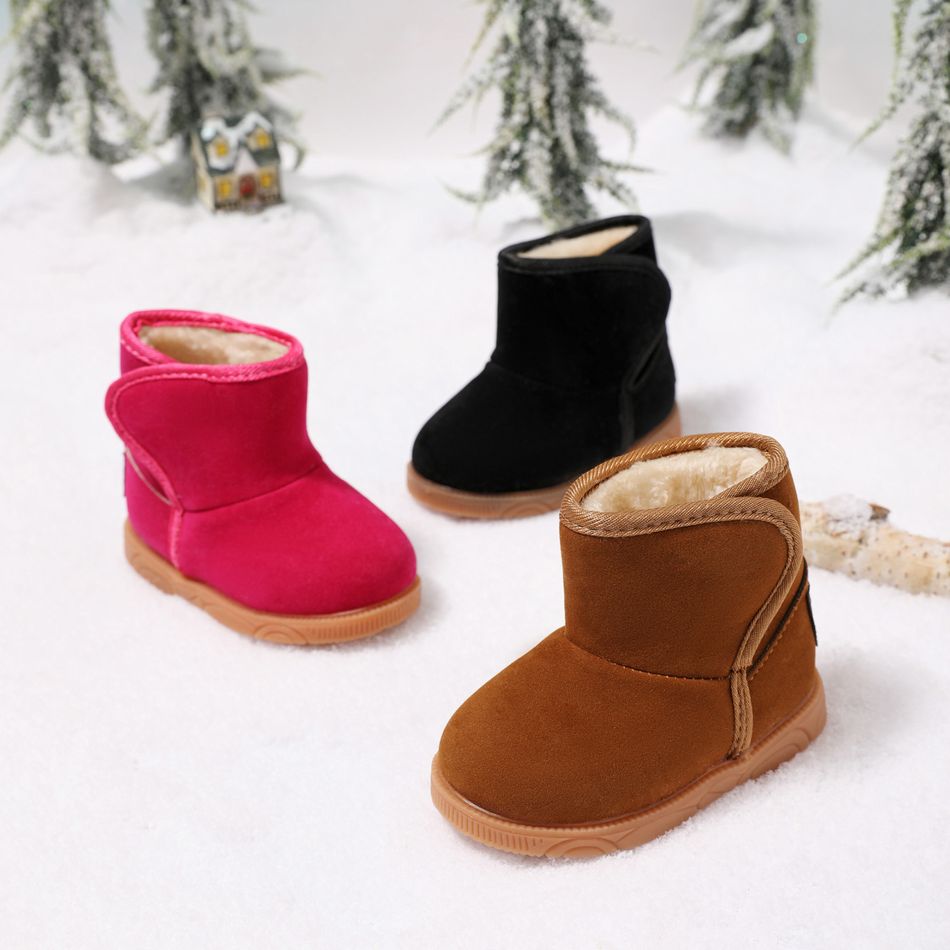 Toddler Solid Cotton Fleece-lining Snow boots Brown big image 5