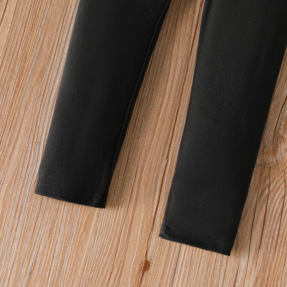 Toddler Girl Letter Print Elasticized Leggings Black