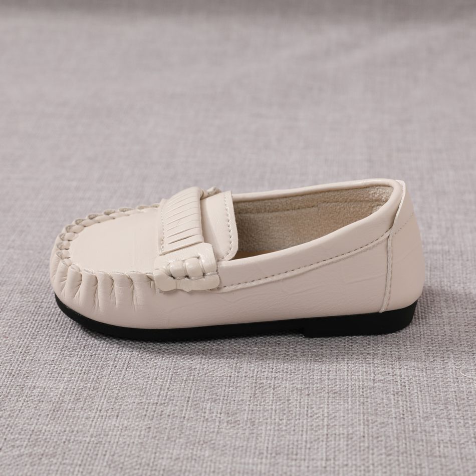 حذاء سهل الارتداء بتفاصيل خياطة للأطفال الصغار الأبيض العتيقة big image 3