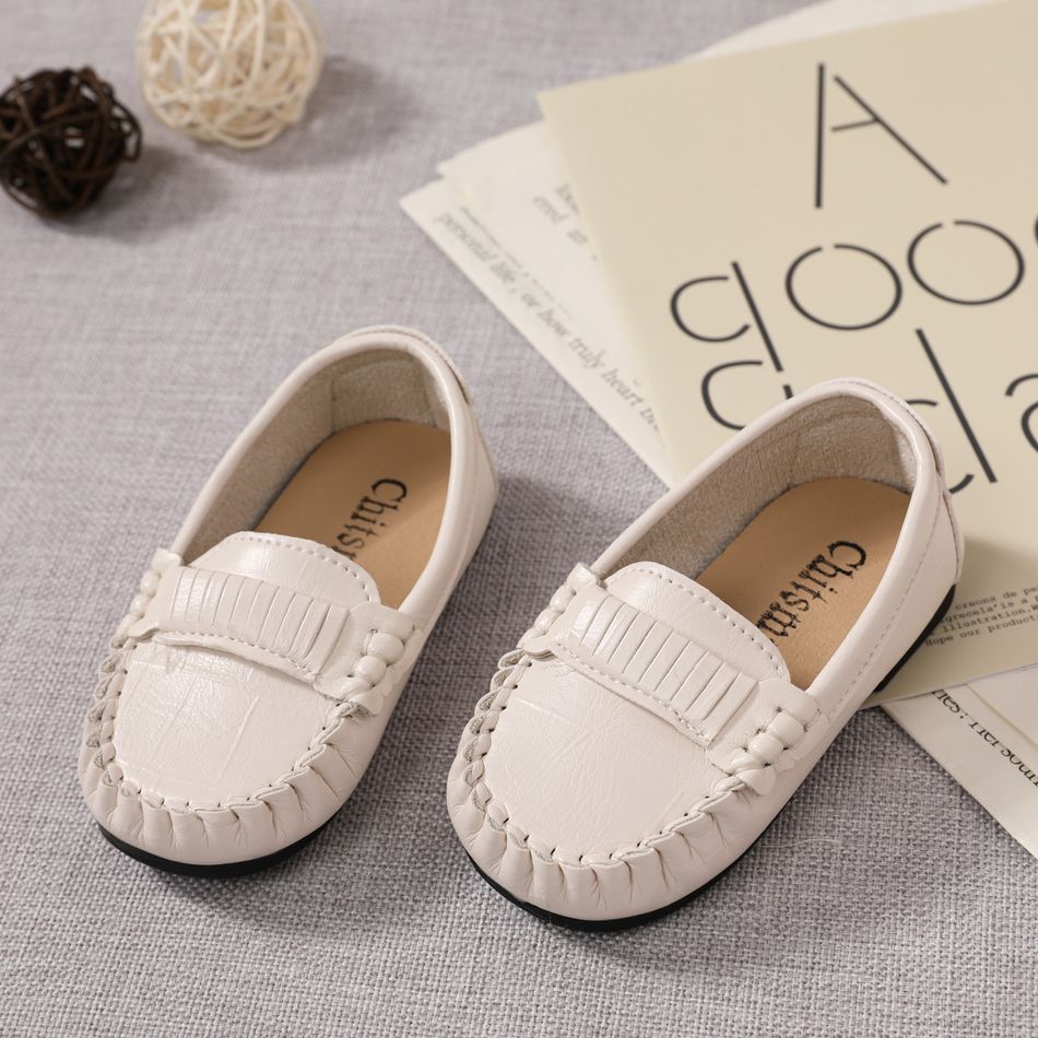 Toddler Topstitching Detail Slip-on Loafers Flats AntiqueWhite big image 1