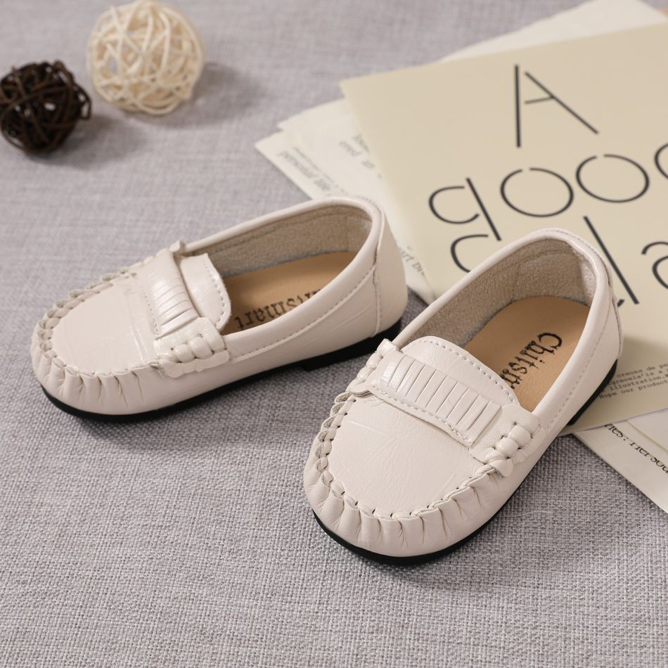 Toddler Topstitching Detail Slip-on Loafers Flats AntiqueWhite big image 2