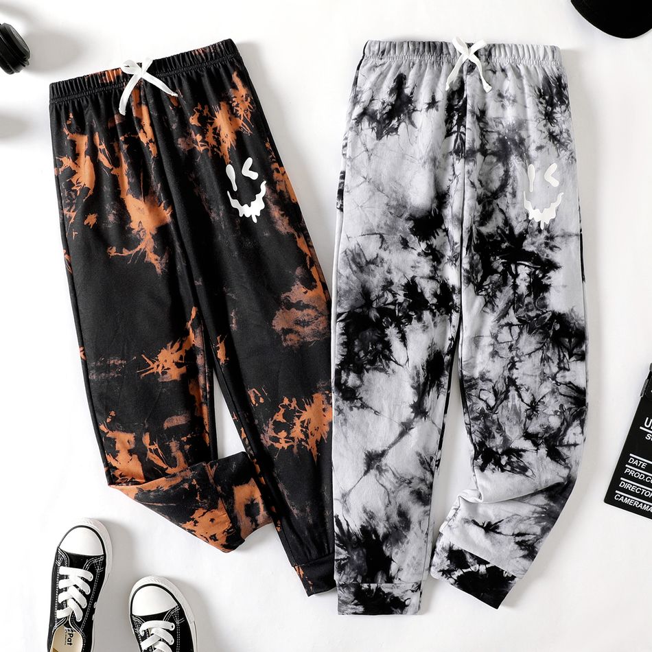 Kid Boy Casual Tie Dyed Elasticized Sweatpants Black big image 2