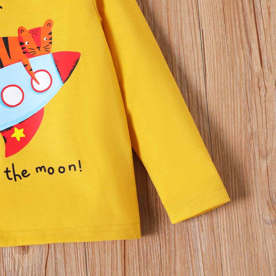 2 Stück Kleinkinder Jungen Kindlich Tiger Langärmelig T-Shirts Mehrfarbig big image 6