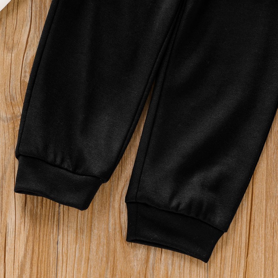 Toddler Boy Solid Color Pocket Design Elasticized Pants Black
