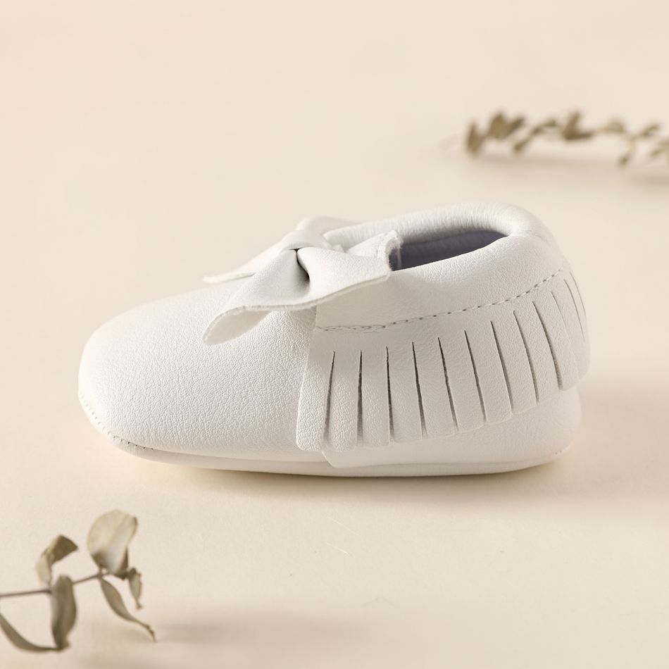 Baby / Toddler Bow Tassel Decor Prewalker Shoes White big image 3