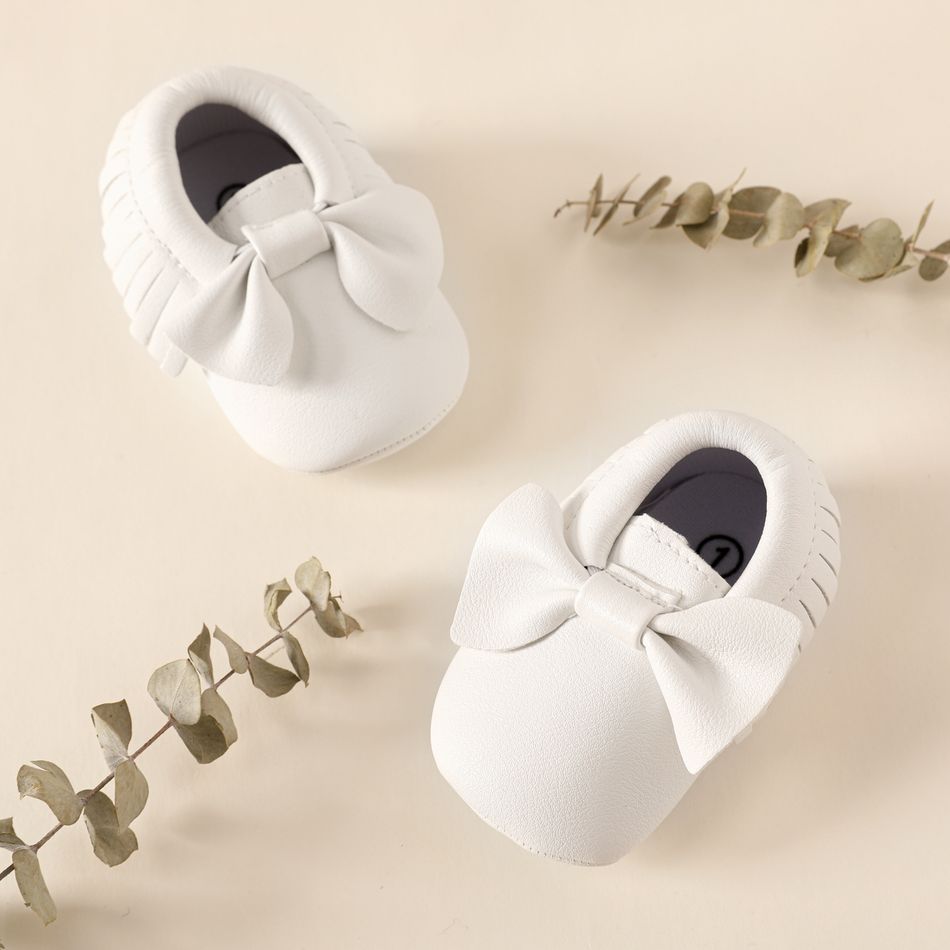 Baby / Toddler Bow Tassel Decor Prewalker Shoes White