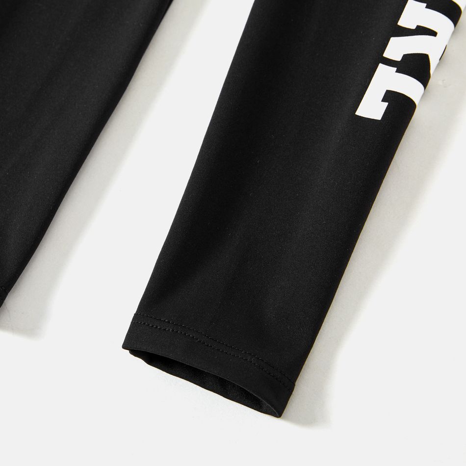 Activewear Toddler Girl Letter Print Black Leggings Black big image 7