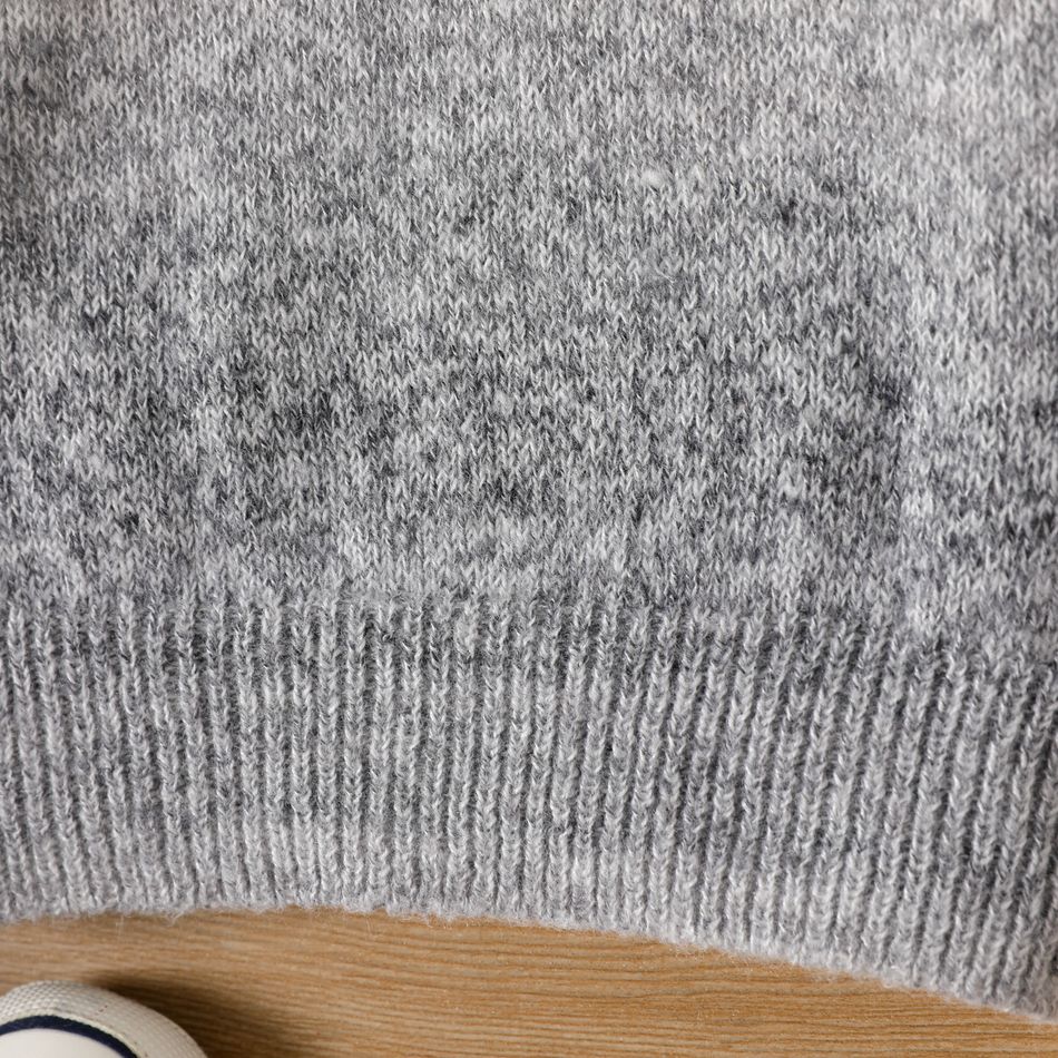 Baby Boy/Girl Long-sleeve Ombre Knitted Pullover Sweater Grey big image 6