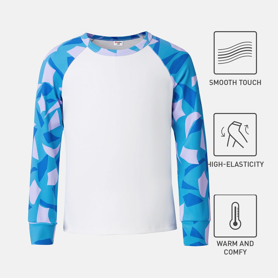 1 Stück Kleinkinder Unisex Stoffnähte Sportlich Langärmelig T-Shirts blau big image 1